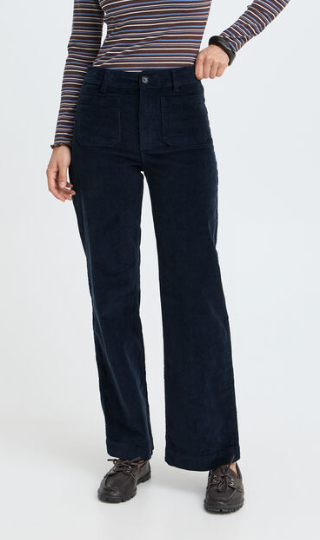 Broek rib 19255 Donkerblauw