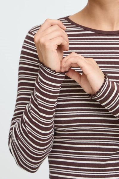 Shirt 19030 Bruin streep