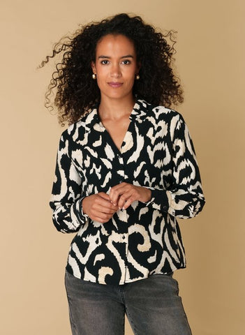 blouse 17425 Zwart